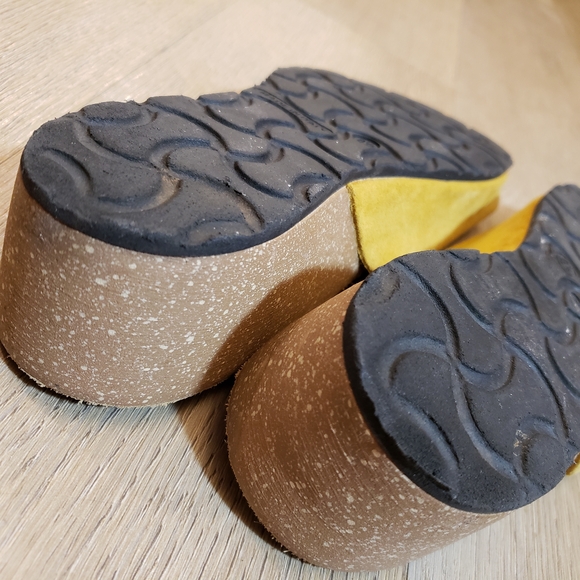 Marina Luna Mustard Yellow Suede Leather Mules - Picture 7 of 9